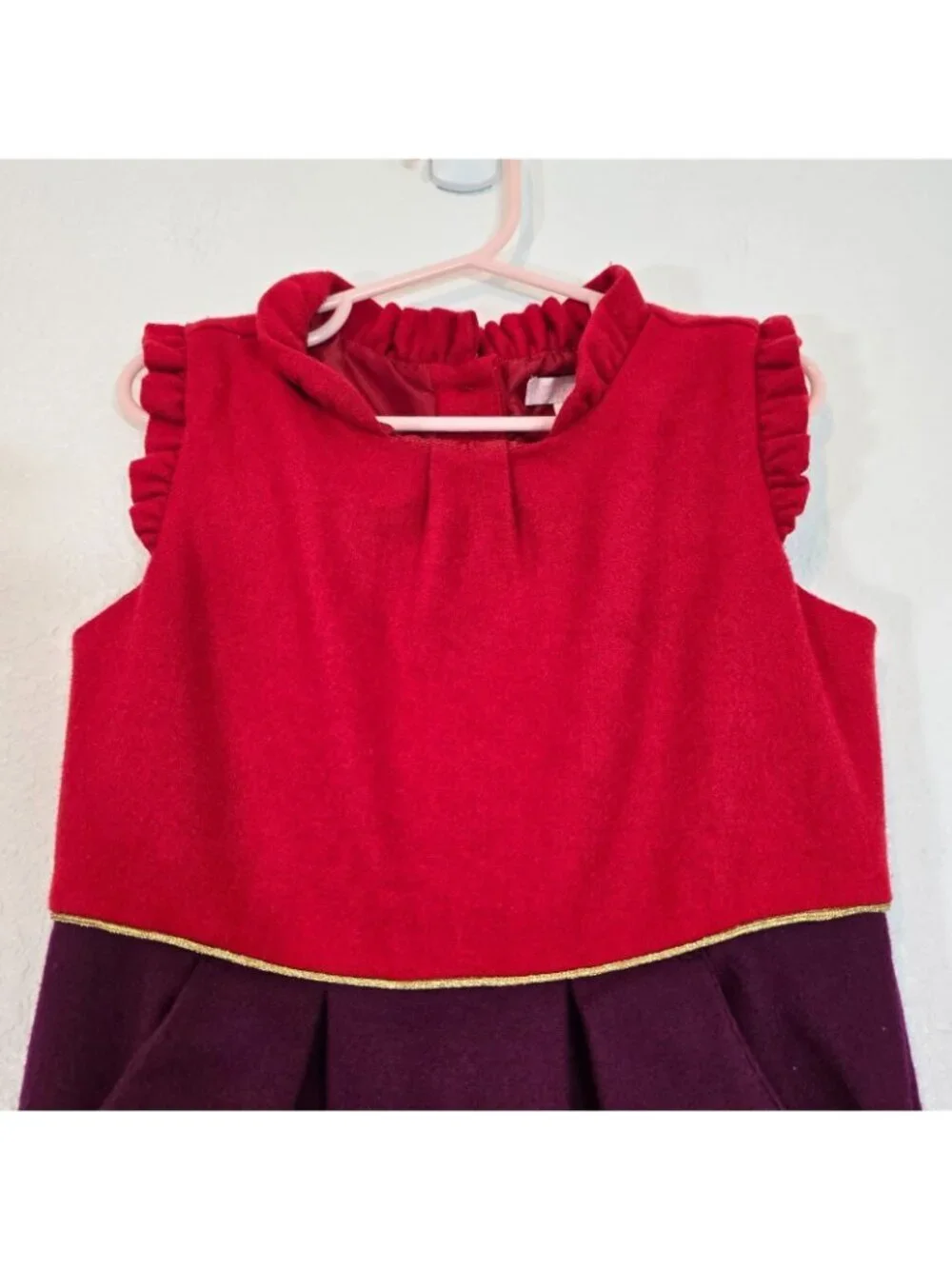 Janie And Jack Belle Of The Ballet Dress Girl Size 6 Red Purple Ruffle Trim